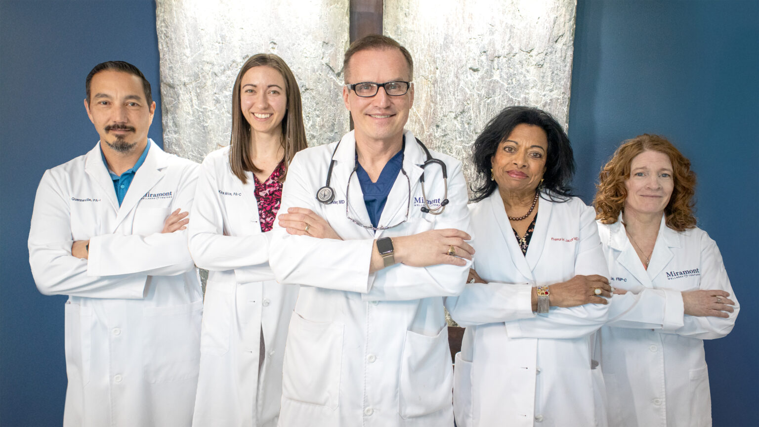 Group of Miramont Clinicians standing smiling with their arms crossed.